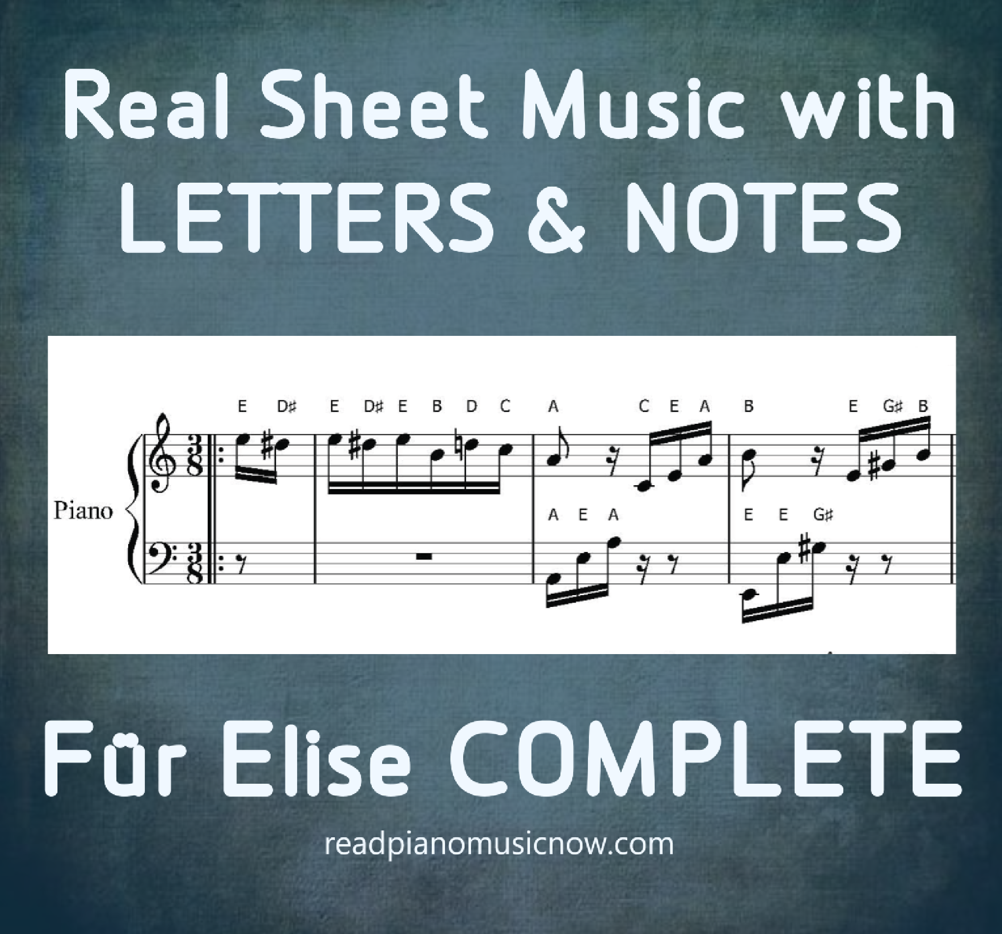 Fur Elise by Beethoven - piano sheet music with letters - product image.