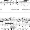 Sample of Moonlight Sonata sheet music with letters. Third movement.
