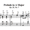 Chopin Prelude in A-Major | Sheet Music with Letters & Notes Together