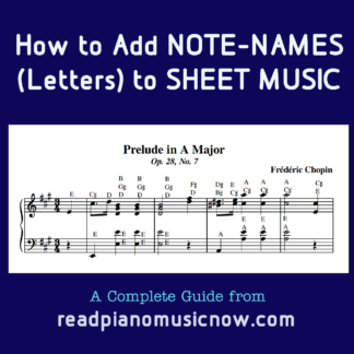 کتاب PDF - نحوه افزودن نام‌های نوت (حروف) به نت موسیقی
