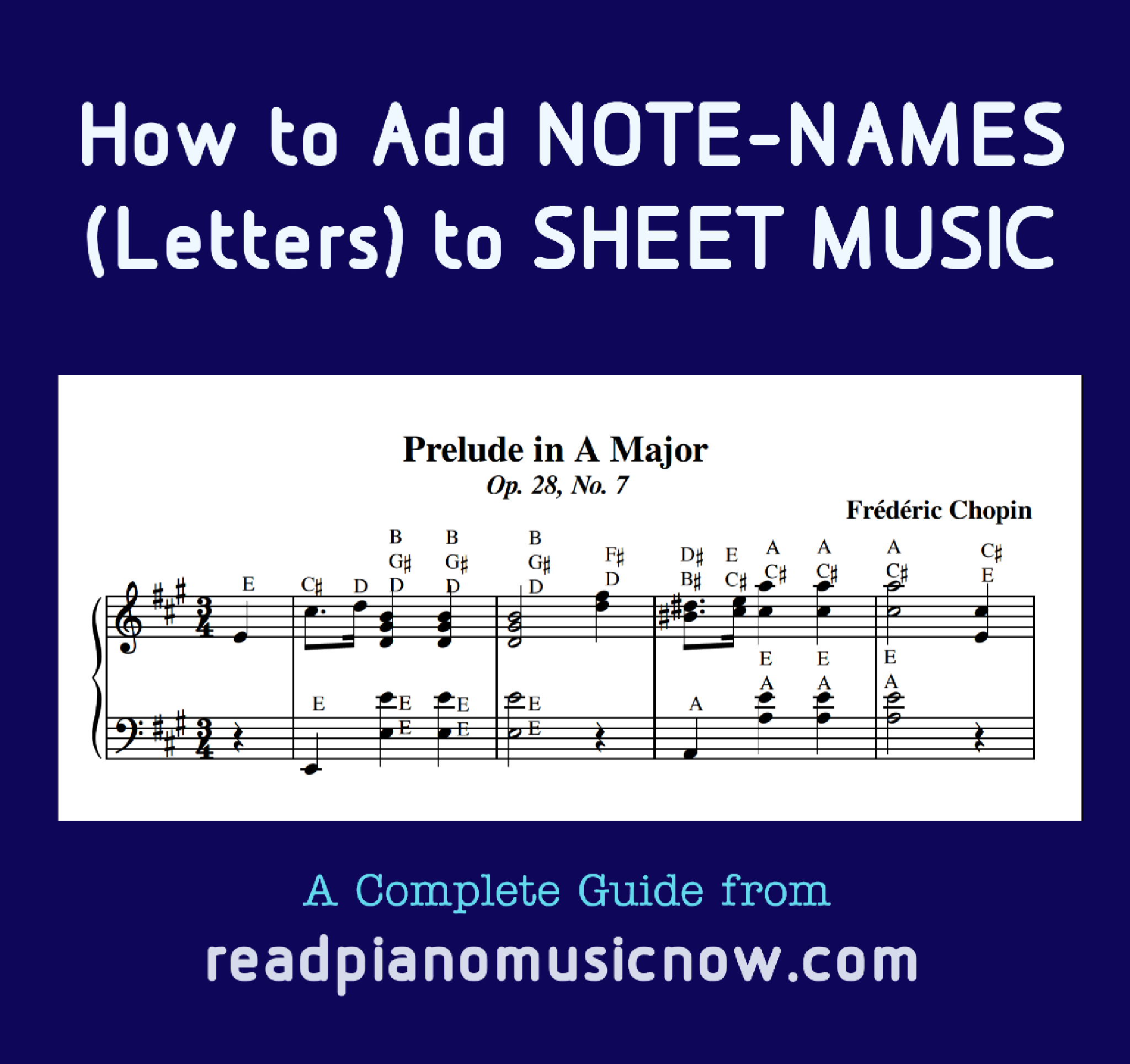 PDF 书籍 - 如何将音符名称（字母）添加到乐谱