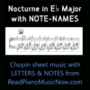 Chopin's Nocturne in Eb Major sheet music with letters - cover image