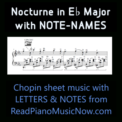 Chopin's Nocturne in Eb Major sheet music with letters - cover image