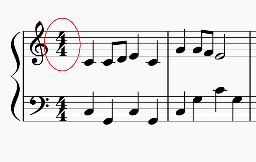 Image of 4/4 time signature.